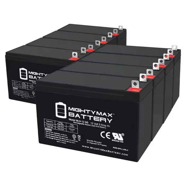 12V 9AH SLA Replacement Battery for BB HR9-12B0 - 8PK, Mighty Max Battery, Mfr#: MAX3973661